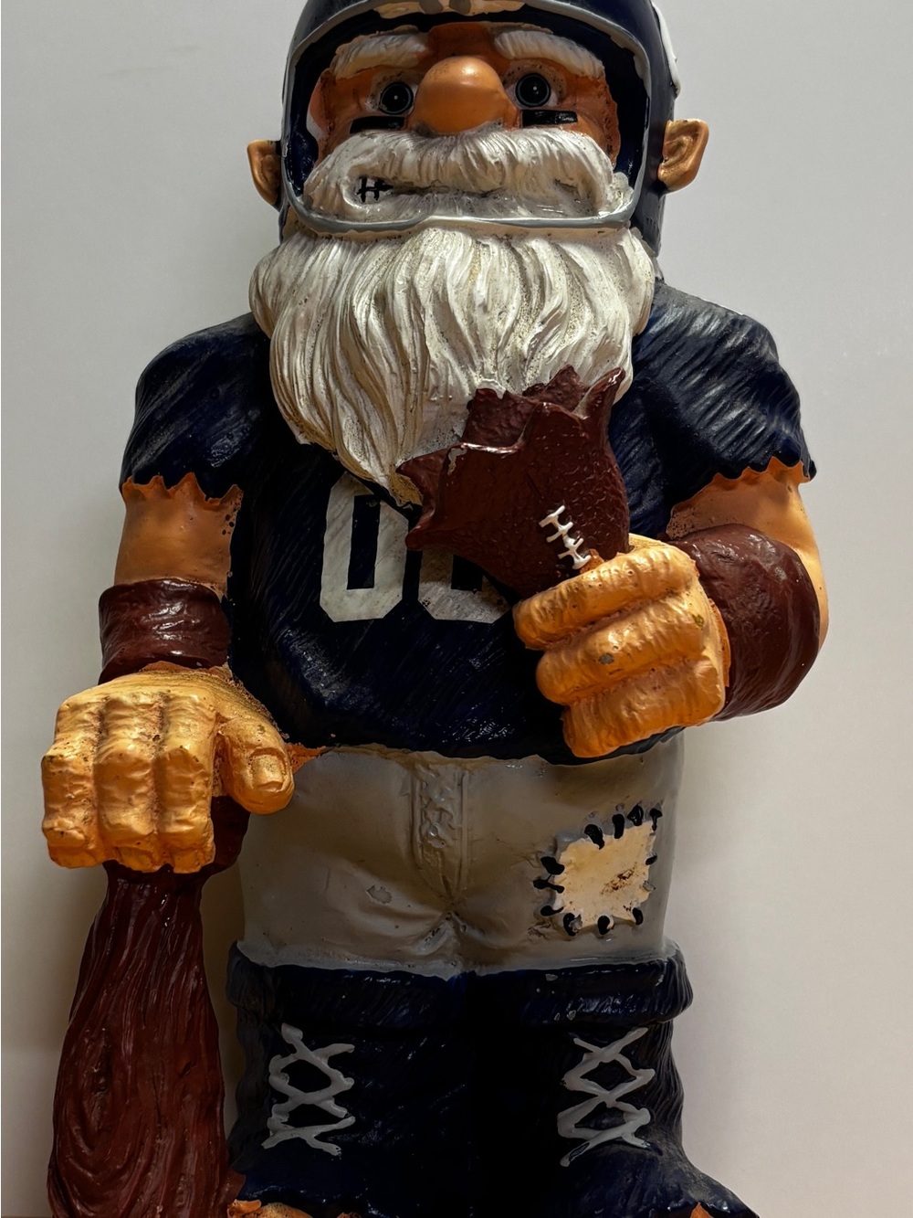 NFL Gnome Sculpture in Navy, White and Brown